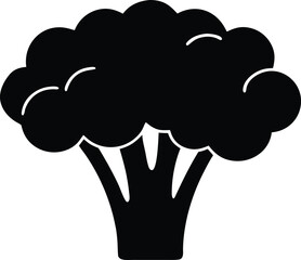 Simple broccoli silhouette isolated icon