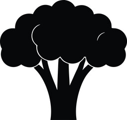 Healthy food broccoli silhouette vector
