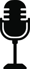 retro microphone on a stand with rounded grille silhouette