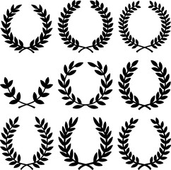 Obraz premium Laurel Wreath Icons Collection Bundle