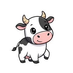 Cute Cartoon Cow Illustration