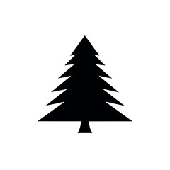 Fototapeta premium Decorated Christmas Tree Silhouette Vector