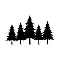Obraz premium Forest with rounded top silhouette
