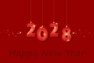 Happy New Year 2028. Vector illustration.