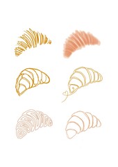 croissants in line art style