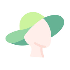 beach hat icon with flat style