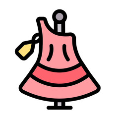 dress price icon with flat line style