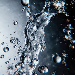 Abstract macro shot of water and oil mixing