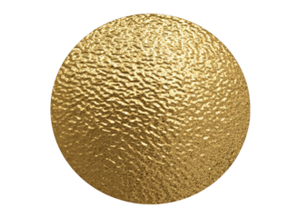 Textured gold circle; bumpy surface; warm light