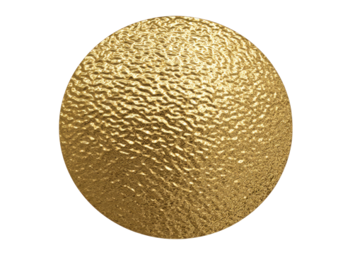 Textured gold circle; bumpy surface; warm light