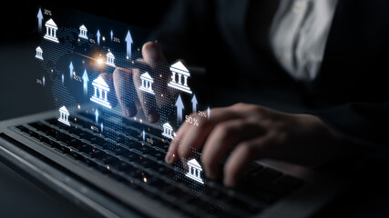 Online banking and digital banking innovation combining finance and technology, optimizing online banking systems, mobile banking services, and fintech for seamless experience. Spline