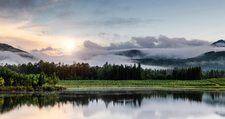 Landscape of the beautiful lake