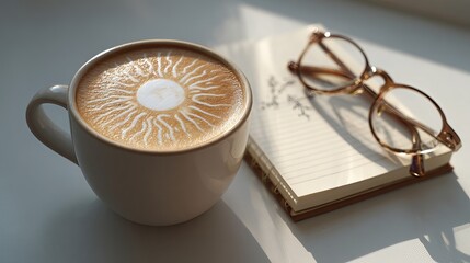 Sip your morning inspiration with a sun latte and thoughtful notes, perfect for creative minds and productive starts.