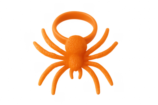 Orange plastic spider ring for halloween costume - Powered by Adobe