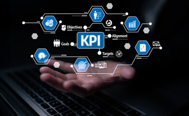 Insightful graphic showing KPI concepts in a business environment, blending technology with strategic elements, ideal for presentations and reports. Tessel
