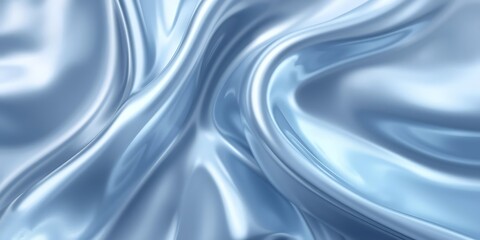 Obraz premium Silvery Blue Satin Fabric Folds