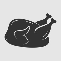 Roasted Chicken icon. Vector Illustration