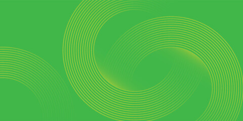 Abstract white glowing geometric lines on green background. Modern shiny yellow circle lines pattern. Futuristic technology concept. Vector illustration