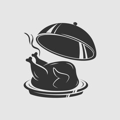 Roasted Chicken icon. Vector Illustration