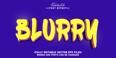 editable 3d blurry text effect typhography logo