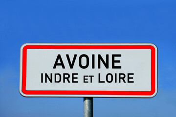 Obraz premium Ortsschild Avoine Indre-et-Loire 