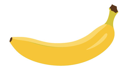 A vibrant, ripe banana, showcasing its curved shape and bright yellow peel against a white background.