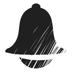 Vector cartoon illustration of a hand-drawn bell sketch isolated on white background