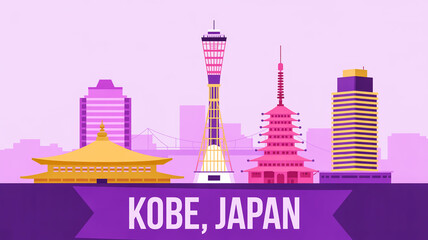 Fototapeta premium Modern and Traditional Architecture of Kobe Japan Skyline cityscape