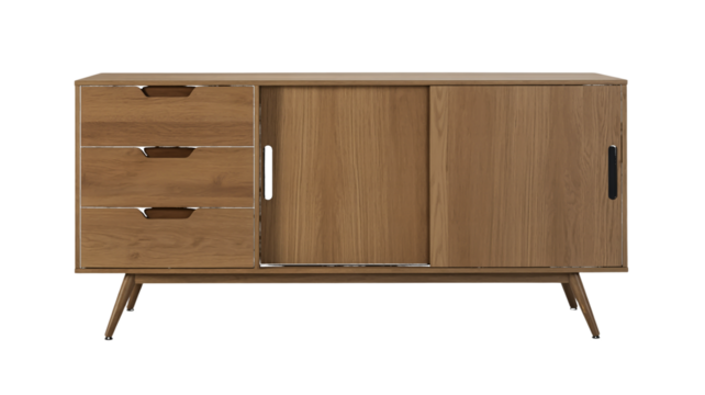 wooden chest of drawers isolated