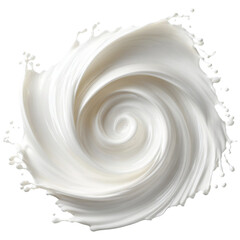 Elegant spiral milk splash creates dynamic swirling liquid art in high speed photography