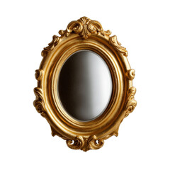 Elegant oval mirror with a detailed, flat icon style