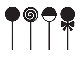candy lollipops logo silhouette vector, christmas lollipops silhouette vector illustration, christmas candy silhouette vector logo, lollipop sweet logo silhouettes vector on white background