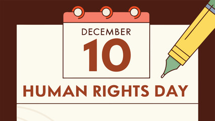Human Rights Day on the Calendar: A visual commemoration of Human Rights Day, the 10th of December, presented with a calendar and a pen.