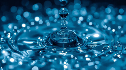 Nanobots limpiando contaminación en gota de agua