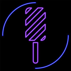 ice cream neon sign, modern glowing banner design, colorful modern design trends on black background. Vector illustration.