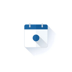 Minimal flat vector icon of a calendar page with mark, clean modern design for date, event, schedule, planner, and time management concept, perfect for apps, reminders, and productivity tools