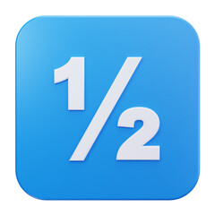 Obraz premium 3D Fraction One Half Math Symbol