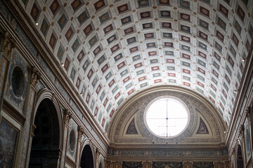 Ancient interior decorations on the dome of the Basilica of Sant'Andrea in Mantua, Italy © Marco Bonomo