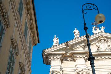 Exterior facade of the Cathedral of St. Peter the Apostle in Mantua