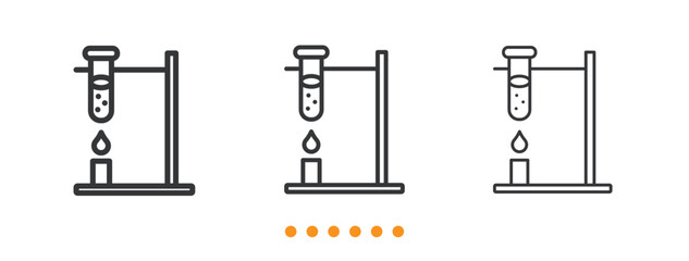 Heating Chemical Reaction icon. Thin line icon vector
