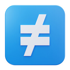 3D Not Equal Mathematical Symbol Icon