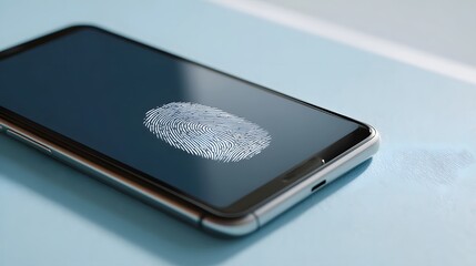 Modern smartphone with fingerprint scanner for secure access