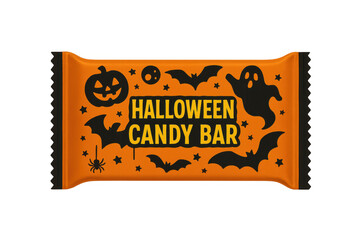 Halloween candy bar packaging with spooky design