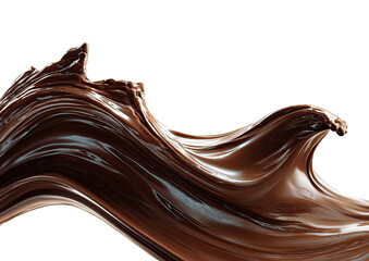 Dark chocolate wave, smooth and flowing against black