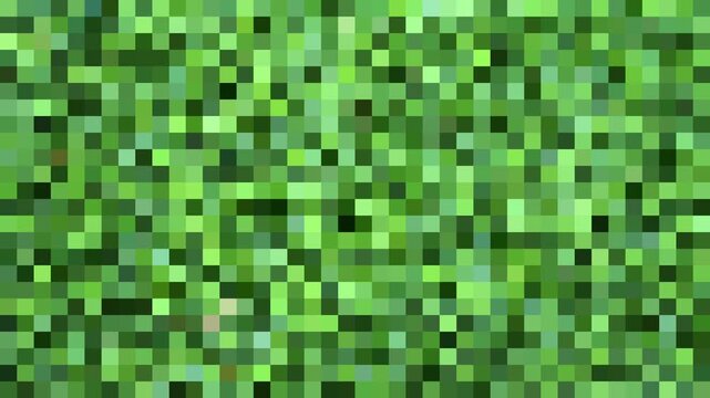 green pixel pattern background animation on horizontal screen for technology theme