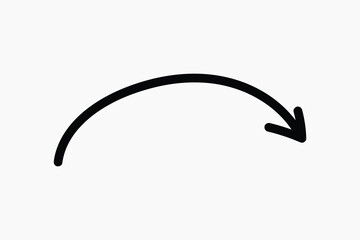 Curved black arrow illustration vector
