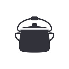Cooking Pot Icon With Lid And Handle Kitchen Utensil