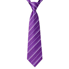 Modern Striped Purple Necktie isolated on transparent background