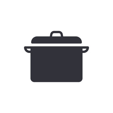 Cooking Pot Symbol Graphic Kitchenware Flat Vector Icon