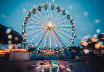 Image of a scenic view featuring a Ferris wheel at an amusement park
